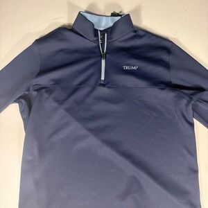 Greg Norman Collection Trump Quarter Zip Pullover XL Navy Golf NWT